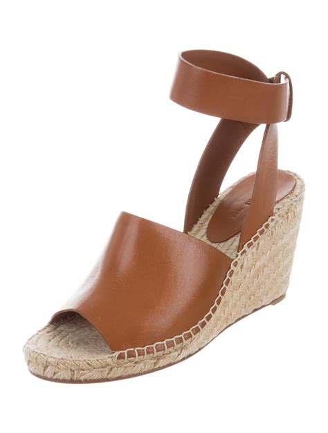 celine leather espadrille wedge|Celine.